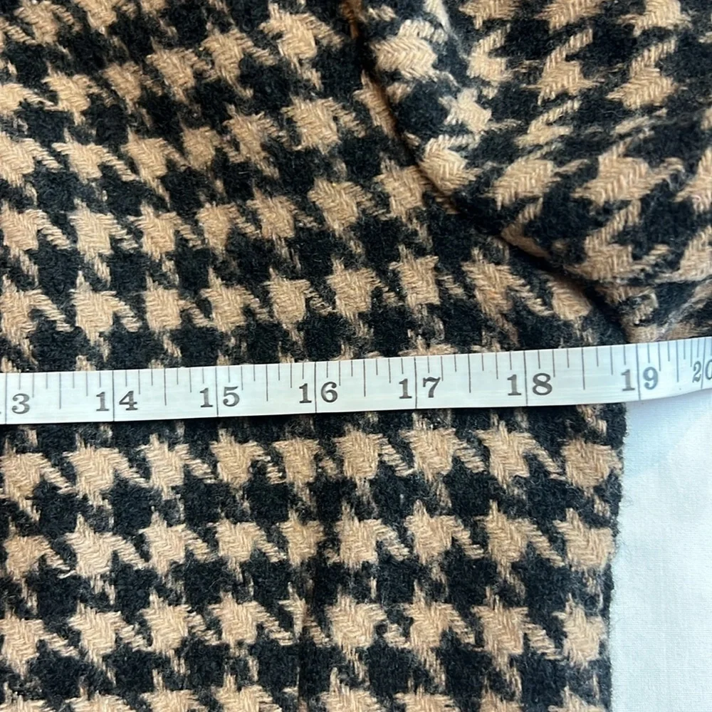Blank NYC Book Club Houndstooth Double-Breasted Oversized Blazer Tan Black SZ S